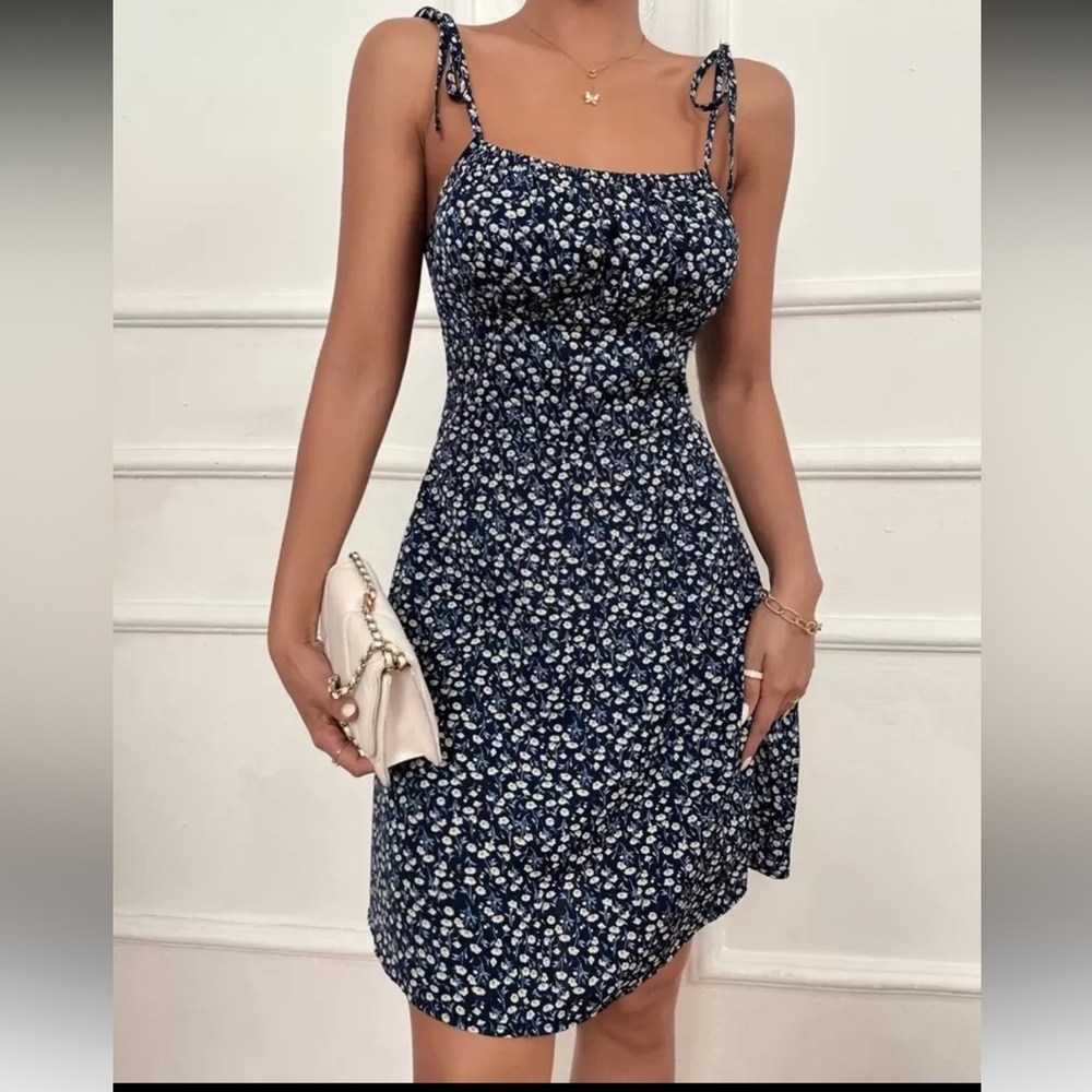 Floral Blue Women's Dress